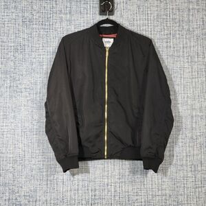 Old Navy Black Bomber Jacket with Gold Zipper